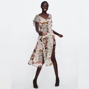 Zara Patchwork Floral Print Dress